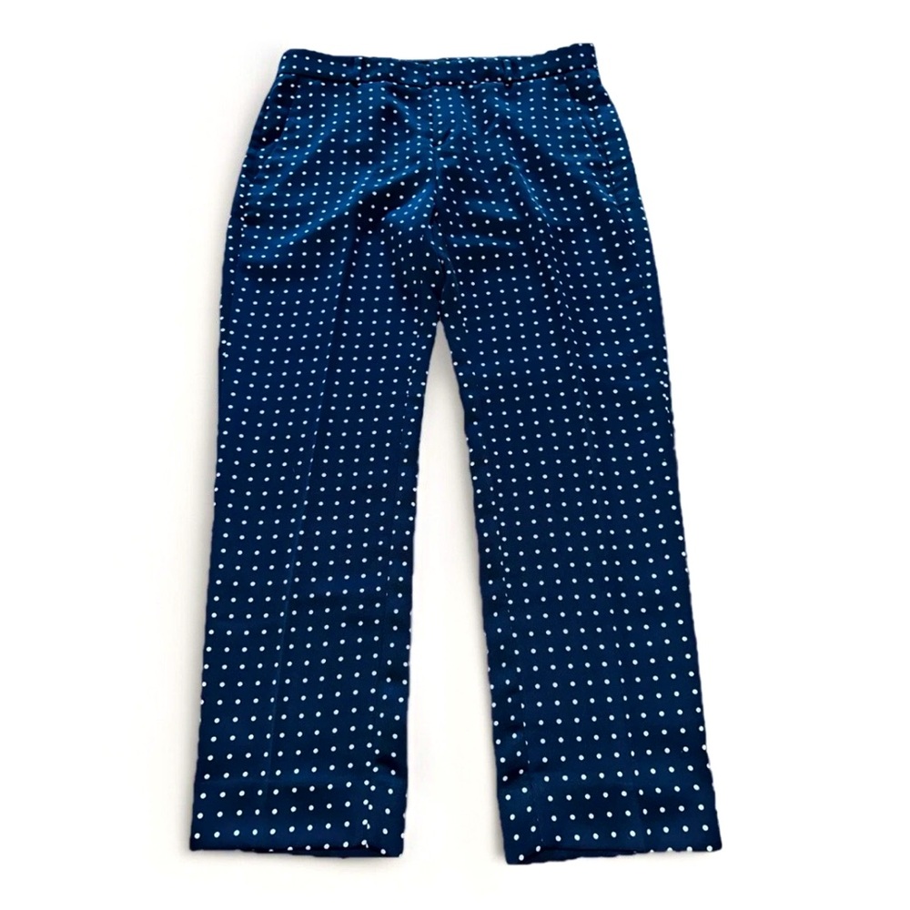 Banana Republic Silky Avery Fit Navy Polka Dot Pants Size 6
